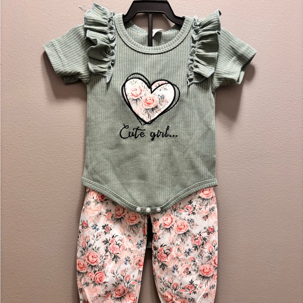 Floral Heart Kids Matching Set